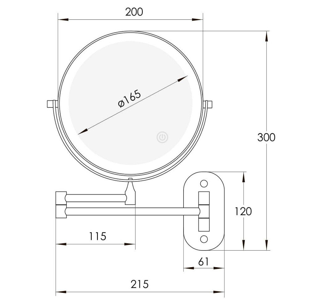 Дзеркало косметичне сенсорне з підсвічуванням IMPRESE cromo 181422 Київ - фото 10