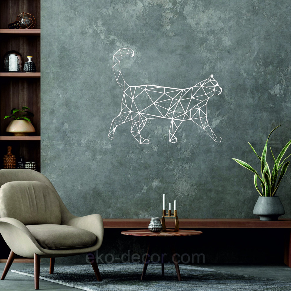 Декоративное настенное Панно «Кот» Декор на стену 90*75 см, Белый Киев - изображение 8