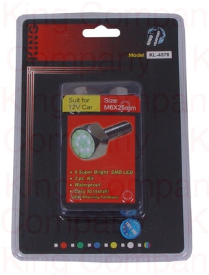 Болтики для номерів 4078 з підсвічуванням 6LED Blue (пара) Вінниця - фото 4