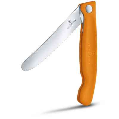 Кухонный нож Victorinox SwissClassic Foldable Paring 11 см Serrated Orange (6.7836.F9B) Винница