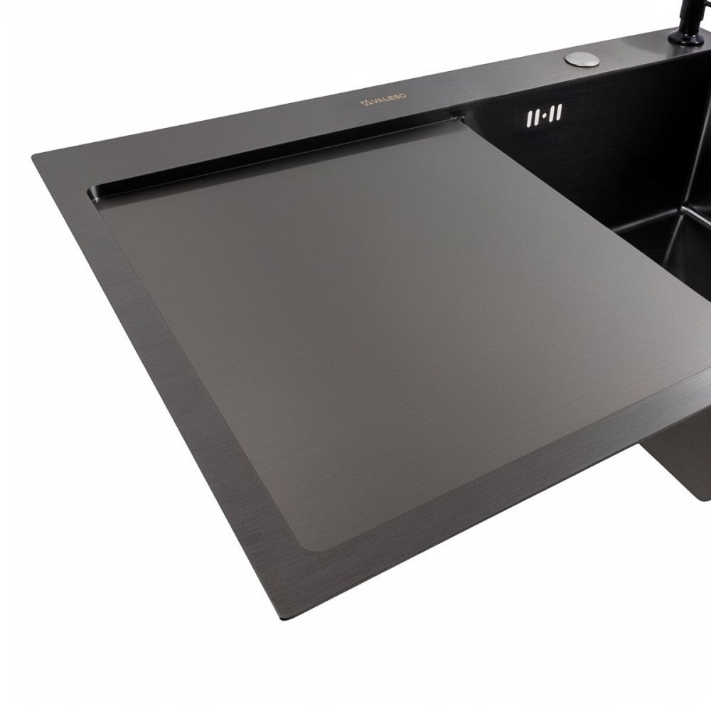 VALESO Кухонна мийка CM 78*50 R чорна PVD VALESO Handmade (круглий сифон 3,0/0,8) Коломия - фото 9