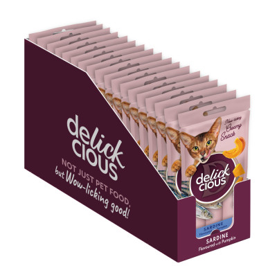 Лакомство для котов Delickcious Сардина с добавлением тыквы 4 х 15 г (4820269141636) Винница - изображение 8