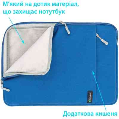 Чехол для ноутбука Grand-X 15.6'' Blue (SL-15B) Винница