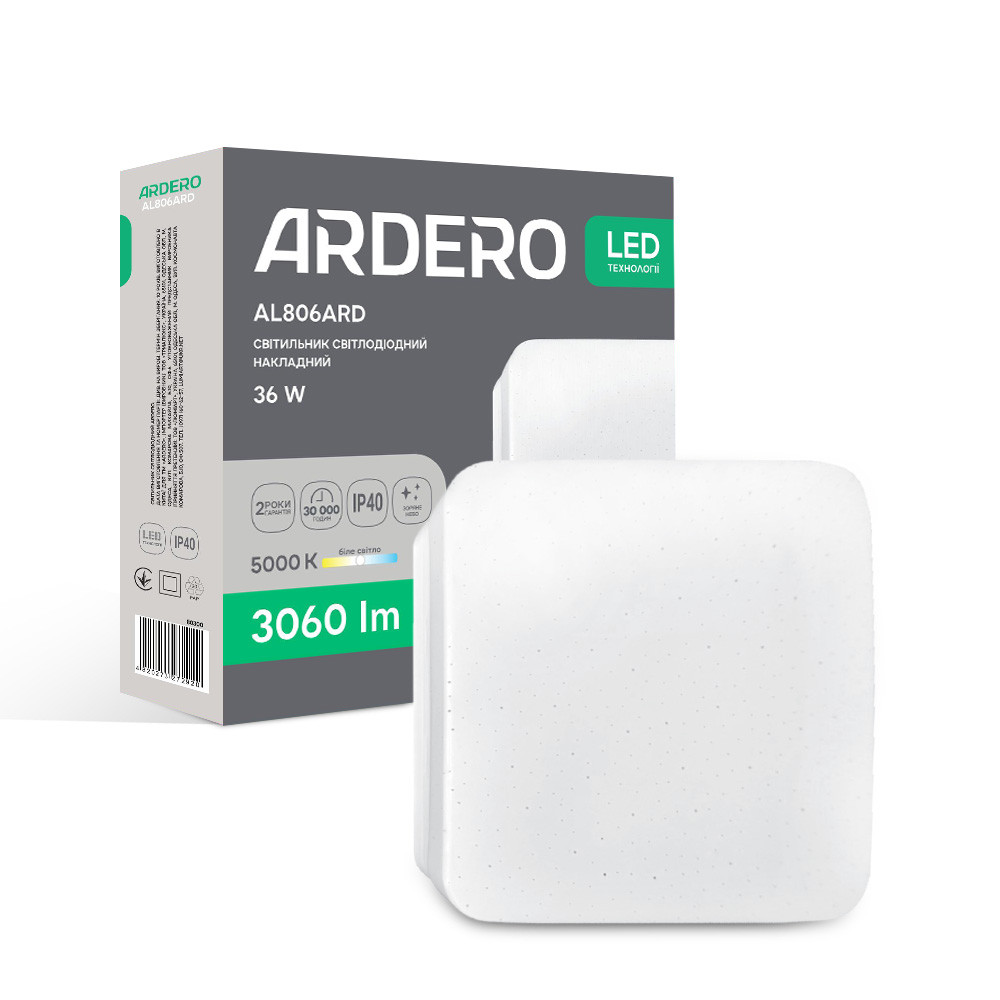 Світлодіодний накладний світильник Ardero AL806ARD 36Вт 5000K білий Харків - фото 1