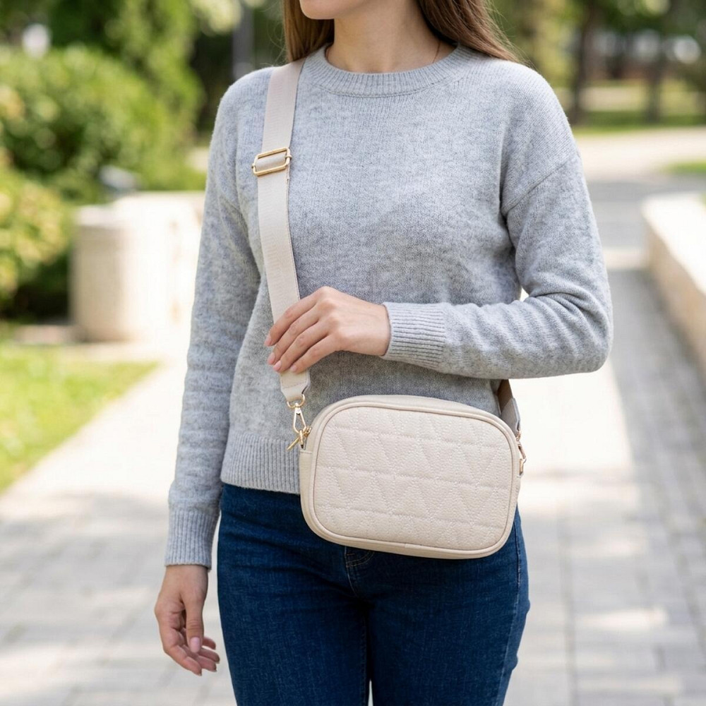 Жіноча сумка на кожен день з натуральної шкіри Vintage 22904 Білий Київ - фото 12