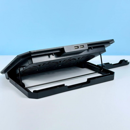 Підставка для ноутбука з охолодженням та утримувачем для телефону RGB light White Вінниця - фото 4