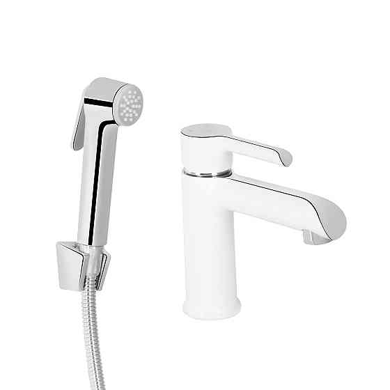 Змішувач для раковини Qtap Grand (з гігієнічним душем) QTGRA272CRW45671 Chrome/White Київ