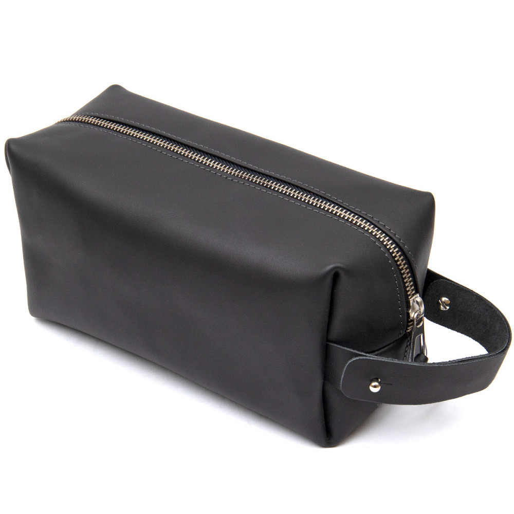 Чоловічий матовий шкіряний несесер Чорний (GRANDE PELLE) Київ - фото 6