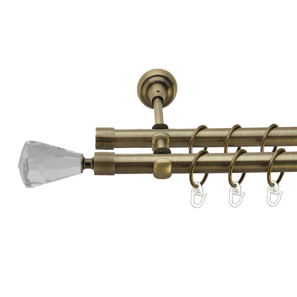 Карниз Orvit Лучетта металевий дворядний відкритий Антик 19\19 мм 240 см (4016420) Львів - фото 1