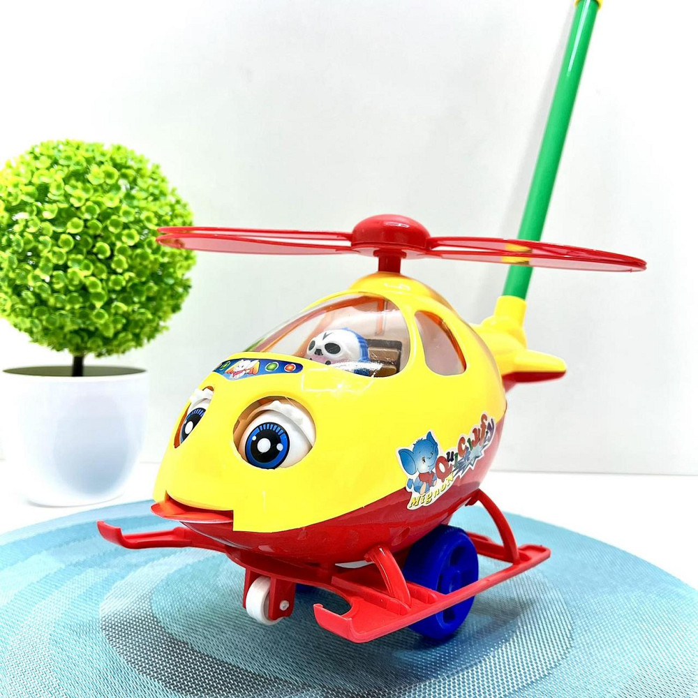 Каталка на палиці Вертоліт 50см Жовто-червоний (0302) Чернігів - фото 9