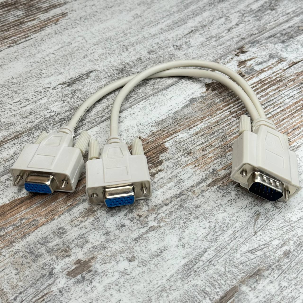 Комутатор VGA 1 на 2, розгалужувач VGA для моніторів, спліттер 3+4, 15-контактний Київ - фото 1