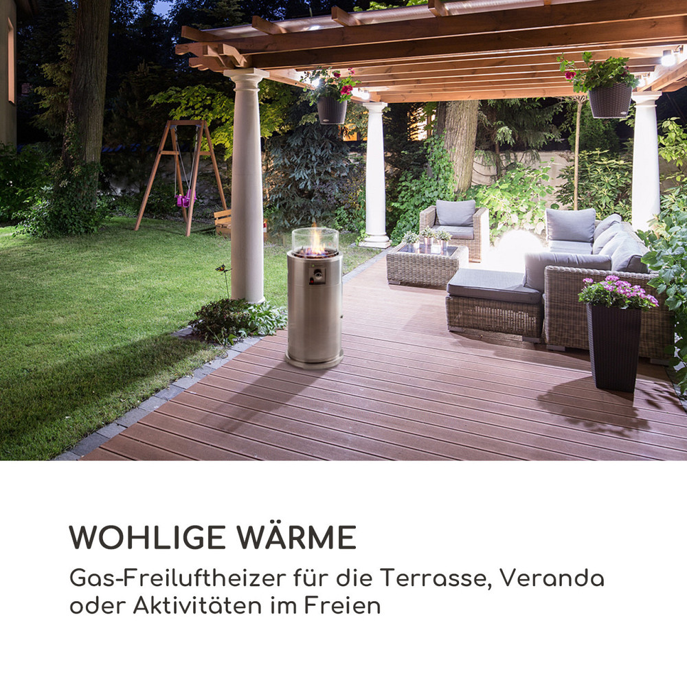 Нагрівач для патіо Lavastone 30 000 БТЕ / 8,8 кВт загартоване скло сталь сріблястий (Німеччина, читати Рівне - фото 2