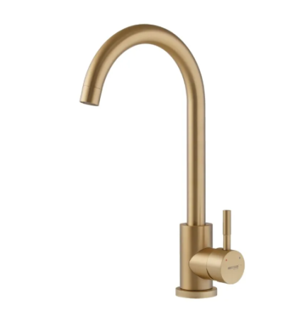 Смеситель для кухни Mixxus SUS-011 Brushed Gold цвет матовое золото из нержавеющей стали SUS304 (MI8435) Черновцы