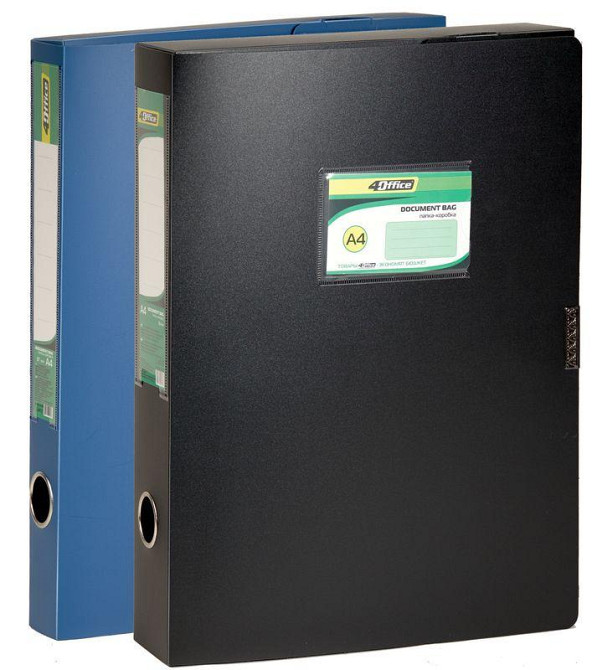 Папка-коробка A4 "4Office" 4-241-21 5,5см на липучці кол. в ас., шт Київ - фото 1