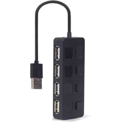 Концентратор Gembird USB 2.0 4 ports switch black (UHB-U2P4-05) Винница