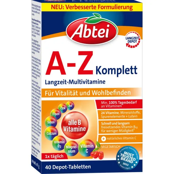 Біологічно активна добавка A-Z Abtei, 40 шт (Німеччина) Abtei A-Z Komplett Tabletten 40 St, 46 g Львів - фото 1