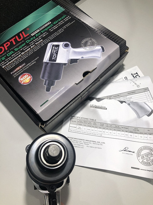 Гайковерт для автосервісу пневматичний 1/2" 814N/m 8000об/хв TOPTUL KAAA1660B Одеса - фото 7