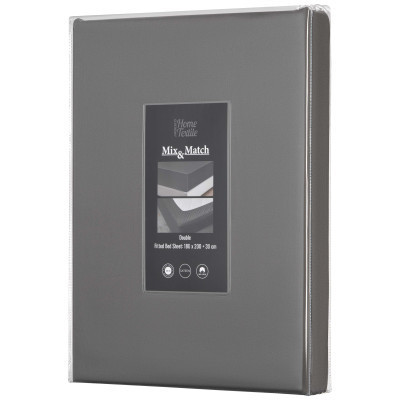 Простынь Ardesto на резинке Mix&Match Premium, 100% хлопок, сатин серый 160х200+30 см (ART1620FSY) Винница - изображение 2