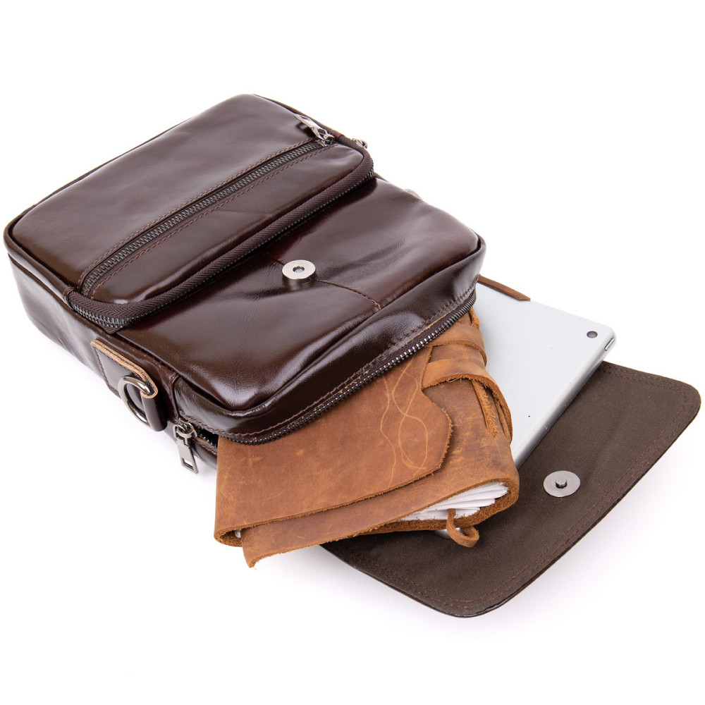 Сумка мужская мессенджер Vintage 20412 Коричневая Киев - изображение 7