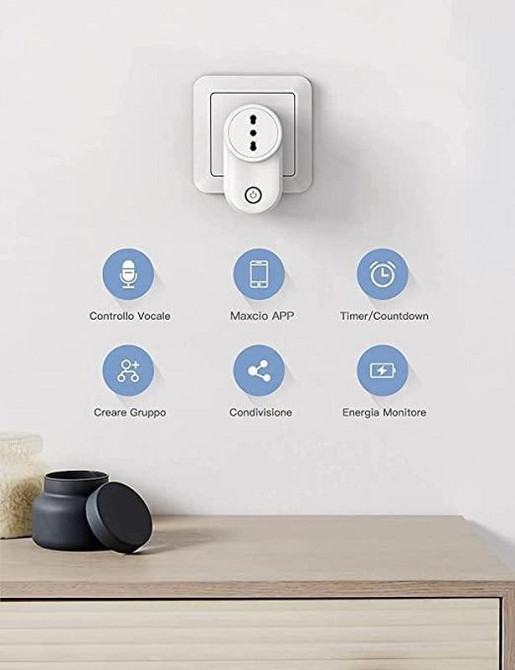 Набір 4 Смарт WiFi Розетки Maxcio 16A З Моніторингом Енергії, Alexa, Google Home, Smart Life (Італійська Вилка Type L) Київ - фото 3