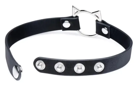 Чокер Master Series Kinky Kitty Ring Slim Choker - Black Львов