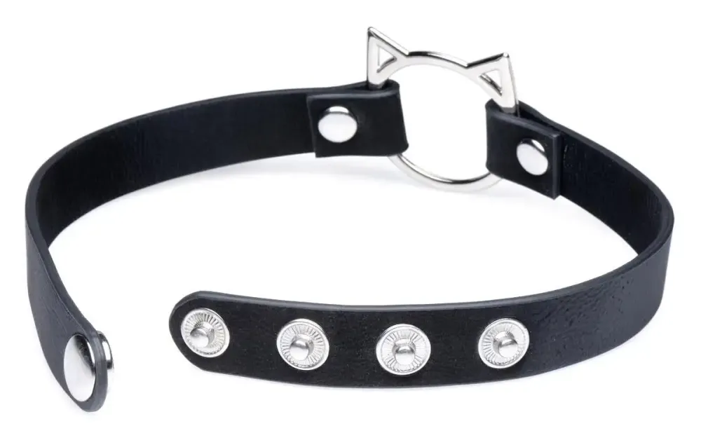 Чокер Master Series Kinky Kitty Ring Slim Choker - Black Львов - изображение 2