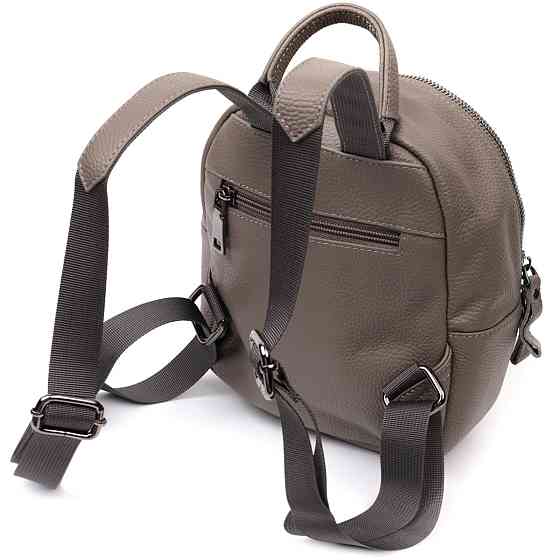 Жіночий компактний рюкзак з натуральної шкіри Vintage 22435 Сірий Київ