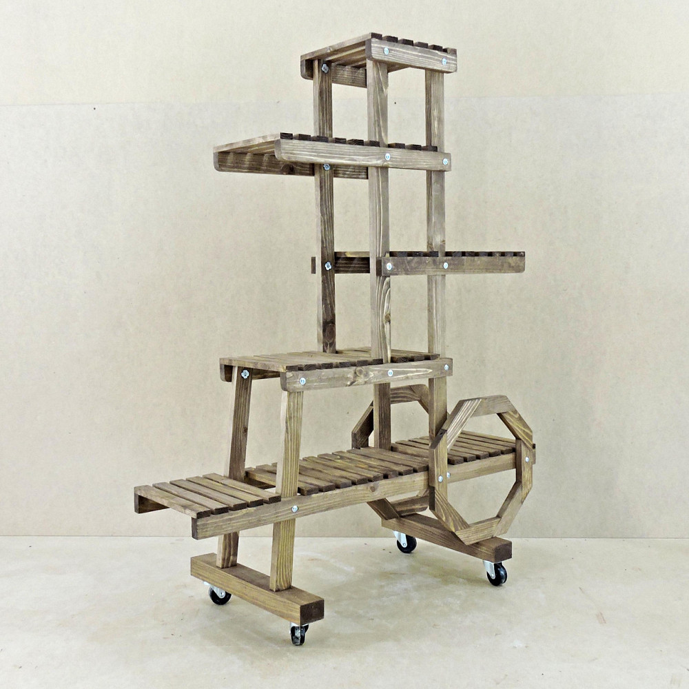 Підставка для квітів "Муліно" на коліщатках капучино Миколаїв - фото 5