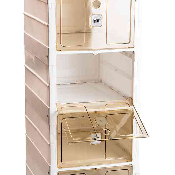 Happy Life Шафа для взуття портативна пластикова 33 х 26х 100 см на 6полиць Біла Коломыя