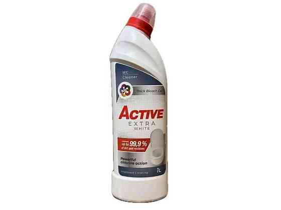 Гель для миття унітазу 1л з хлором Ultra White ТМ ACTIVE Київ