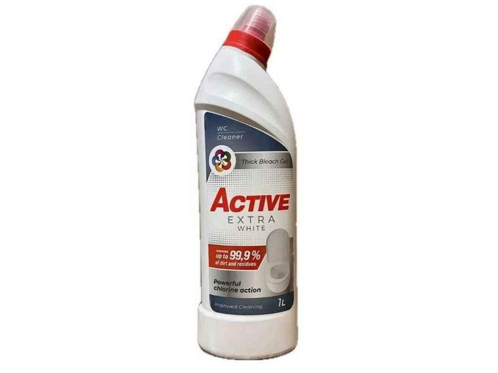 Гель для миття унітазу 1л з хлором Ultra White ТМ ACTIVE Київ - фото 1