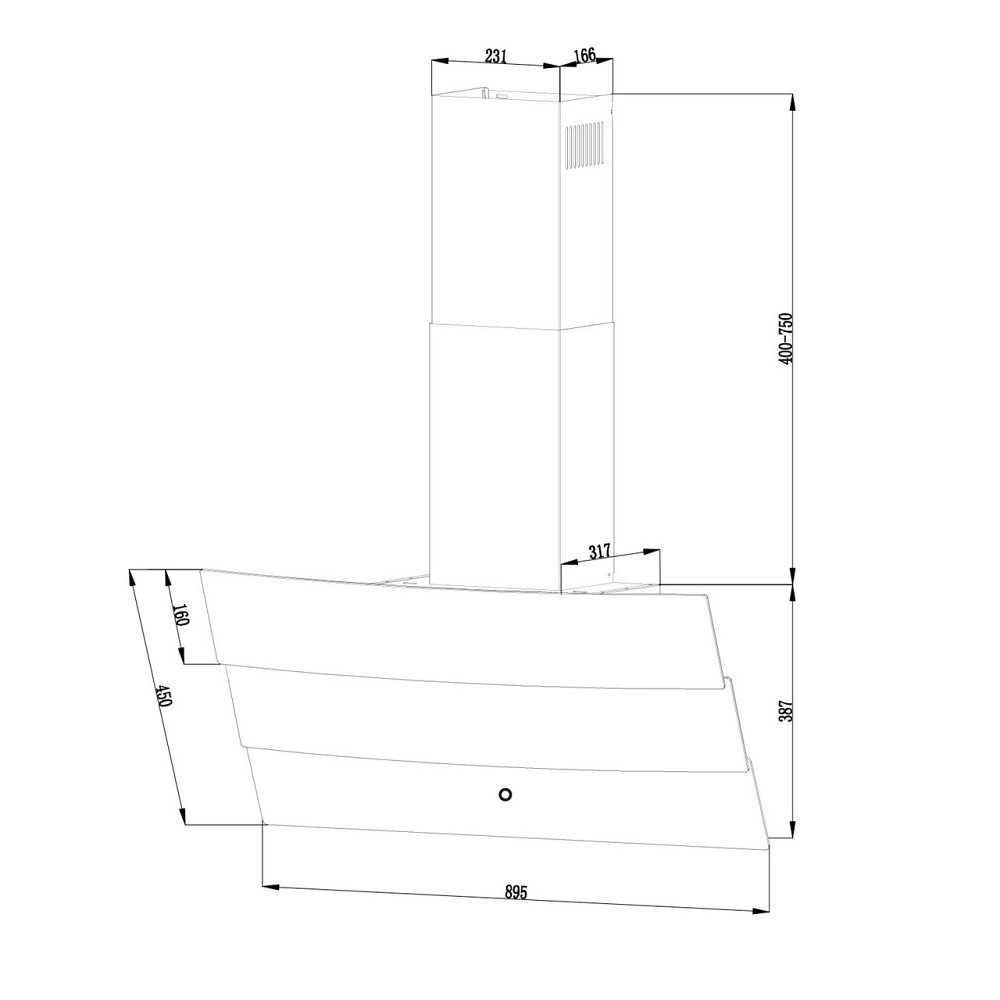 Витяжка Antonia без голови 90 см 350 м3/год сенсорна панель керування EEC B скло біле 90 см 
             Білий Рівне - фото 10