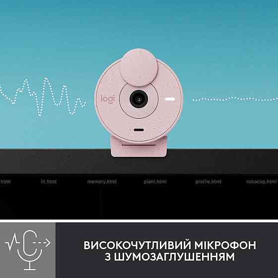 Веб-камера Logitech Brio 300 Rose (960-001448) Рожевий Харьков