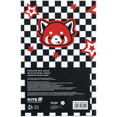 Блокнот Kite А6 Aggretsuko, тверда обкладинка, 80 аркушів, клітинка (AR25-199) Вінниця - фото 5