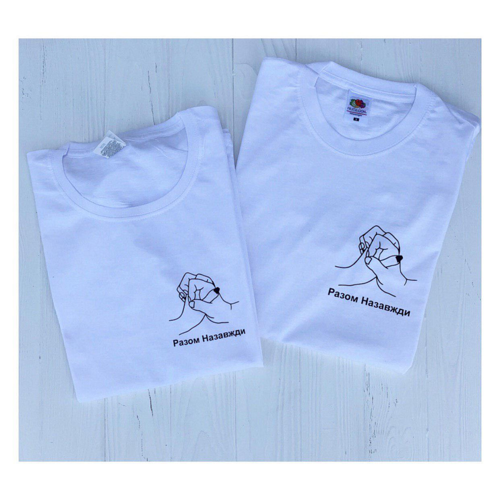 Парные футболки белые для парня и девушки Черновцы - изображение 1