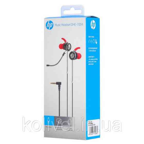Навушники з мікрофоном HP DHE-7004 (ігрова мобільна гарнітура) Red (DHE-7004RD) Київ