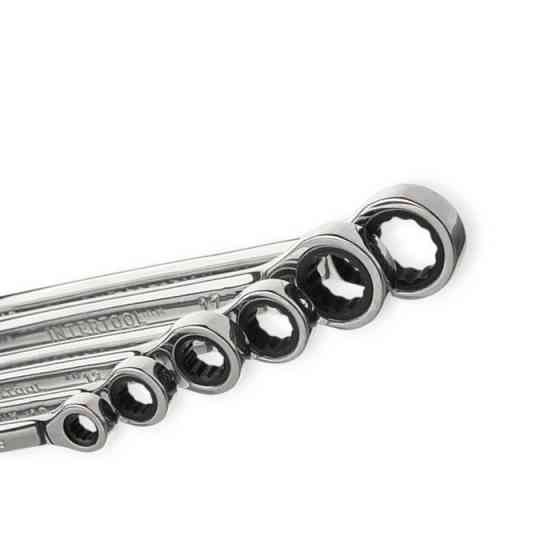 Набор ключей рожково-накидных с трещеткой 8-19 мм 11 шт (планшет) CrV Мукачево