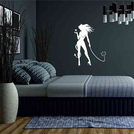 Декоративное настенное Панно «Дьяволица», Декор на стену 90*68 см, Белый Киев