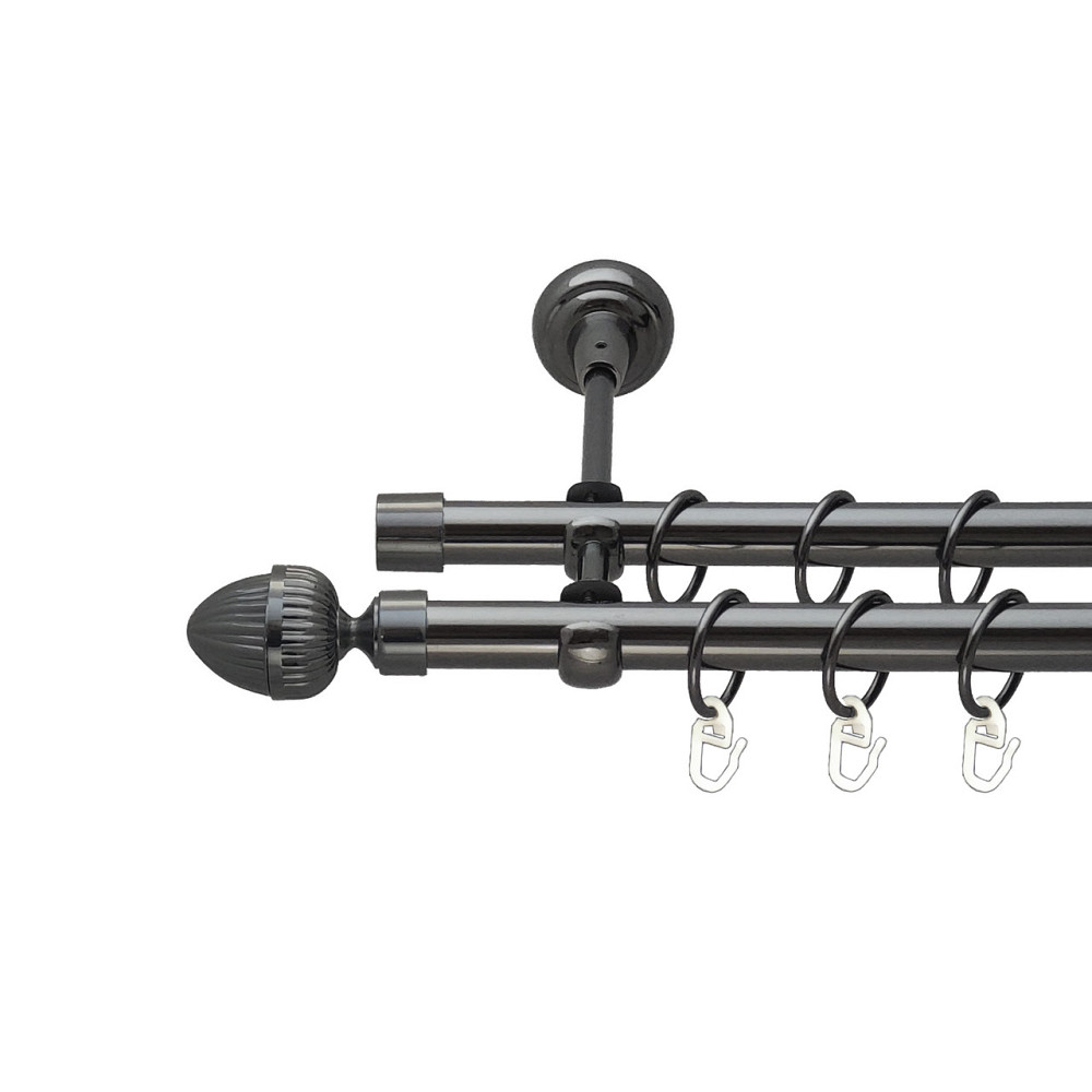 Карниз Orvit Одеон металевий дворядний відкритий Онікс 19\19 мм 300 см (00-00014956) Львов - изображение 1