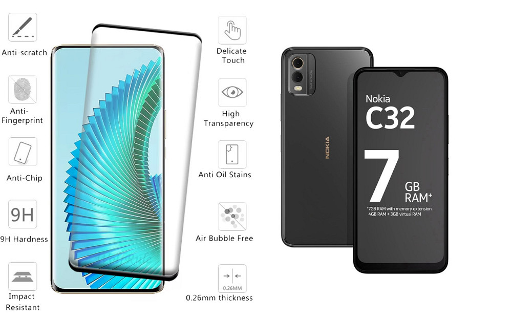 Захисне скло HyperGlass Pro для Nokia C32 – максимальна чутливість та захист Київ - фото 2