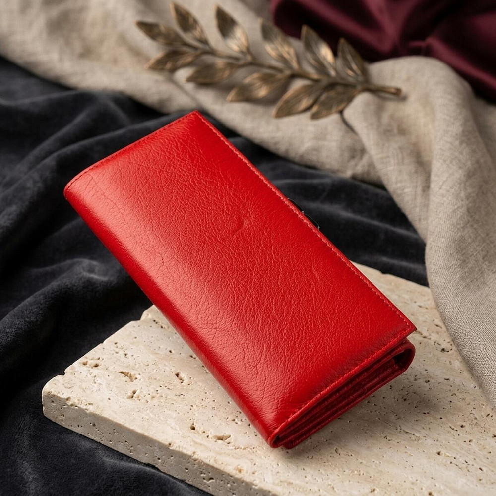 Женский кошелек с монетницей на защелке ST Leather 18957 Красный Киев - изображение 12