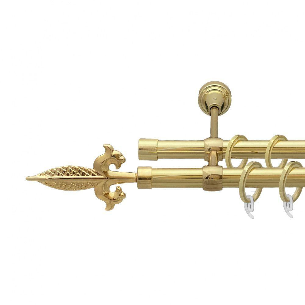 Карниз Orvit Генуя металевий дворядний литий гладка труба кільце фасонне металеве  Золото 19\19 мм 240 см Львов - изображение 1