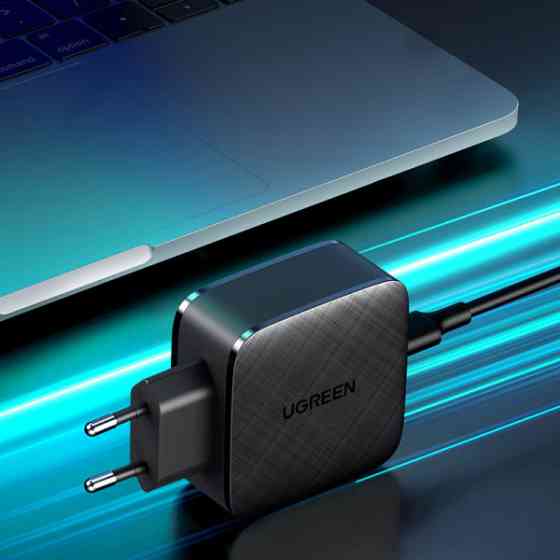 Зарядний пристрій 2xUSB 66W GAN PD (2xType-C) CD216 Ugreen PD Fast Charger Чорний (70867) Київ