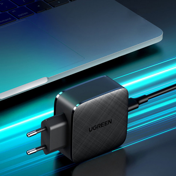 Зарядний пристрій 2xUSB 66W GAN PD (2xType-C) CD216 Ugreen PD Fast Charger Чорний (70867) Київ - фото 4