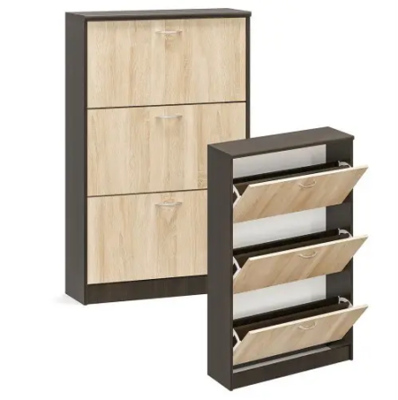 Тумба для взуття 800 3-х дверна Дуб Самоа + Венге Львів