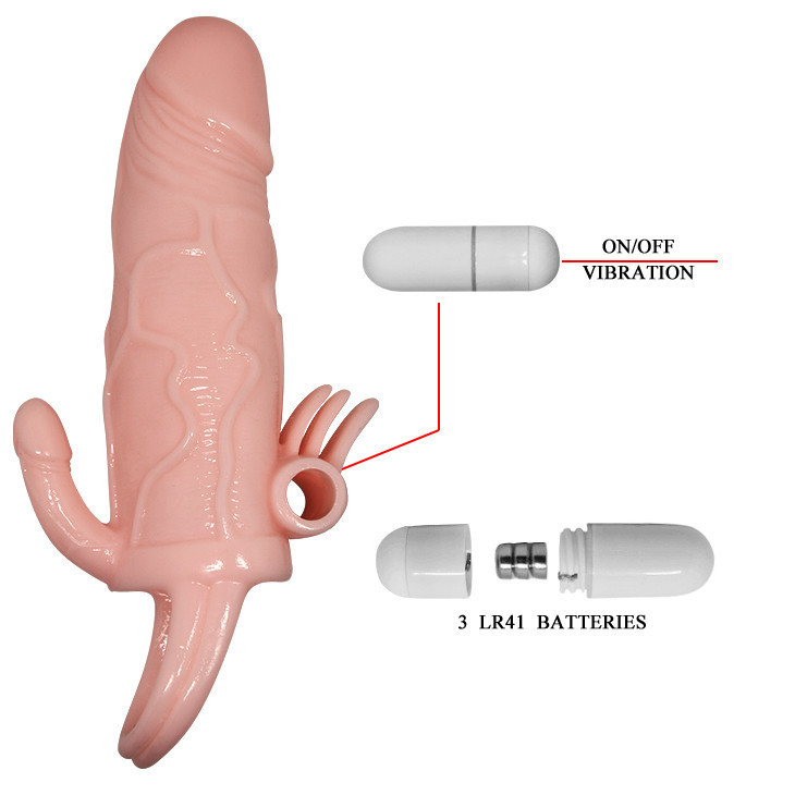 Насадка на член - Brave Man Vibrating Penis Sleeve Flesh Sex Aura Київ - фото 8