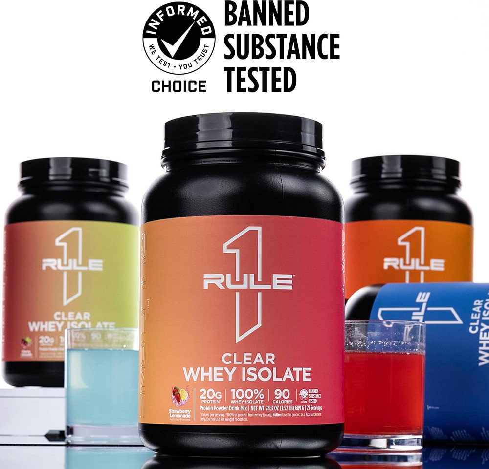 Протеиновый изолят Rule One (R1) Clear Isolate (Strawberry Lemonade) — 690 g Луцк - изображение 3