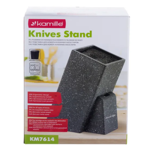 Підставка для ножів 10,6*10,6*25,7см з наповнювачем 7614 KAMILLE Житомир