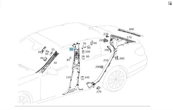 Mercedes-Benz  A2126900325 9G26 Обшивка стійки "B" верхня частина зліва чорна E-class W212 E-class S212 Одеса