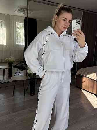Женский теплый прогулочный костюм двойка с дабл флиса полар Белый, 46/48 Одесса